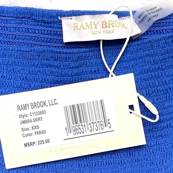 NWT $225 Ramy Brook Umbra smocked eyelet miniskirt XXS - Picture 3 of 10